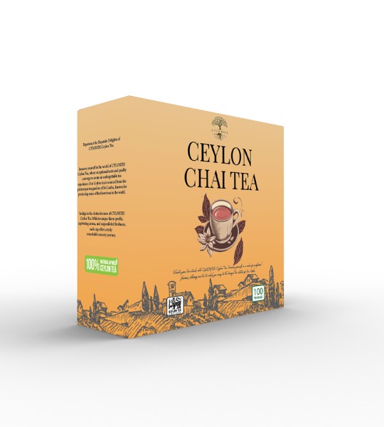 Chá Ceylon Chai - 100 saquinhos de chá (caixa de papelão)