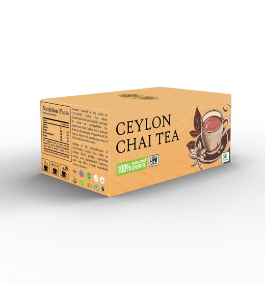सीलोन चाय चाय - 50 टी बैग (कार्डबोर्ड बॉक्स)