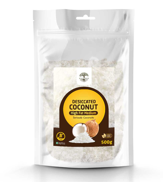 Desiccated Coconut High Fat Medium -500g Stand Up Pouch