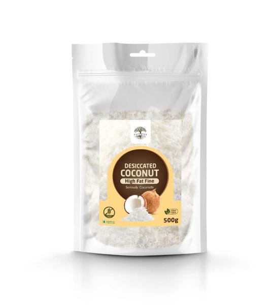 Desiccated Coconut High Fat Fine -500g Stand Up Pouch