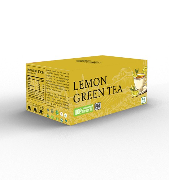 Tè Verde di Ceylon al Limone -50 bustine di tè (Scatola di cartone)