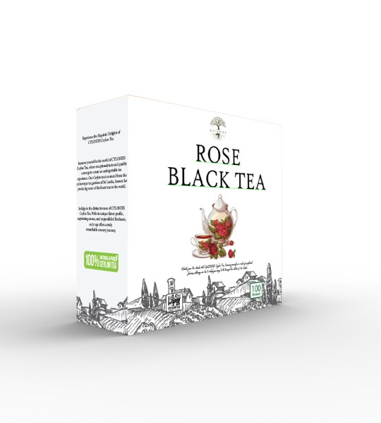 Tè Nero alla Rosa - 100 Bustine di Tè (Scatola di cartone)